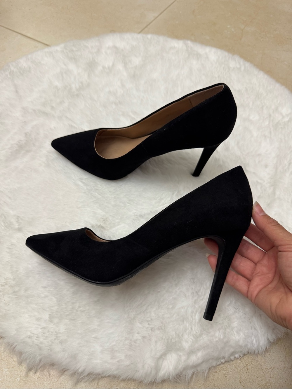 Call It Spring Pumps Classic Black Suede Pointed-Toe High Heels Size 8